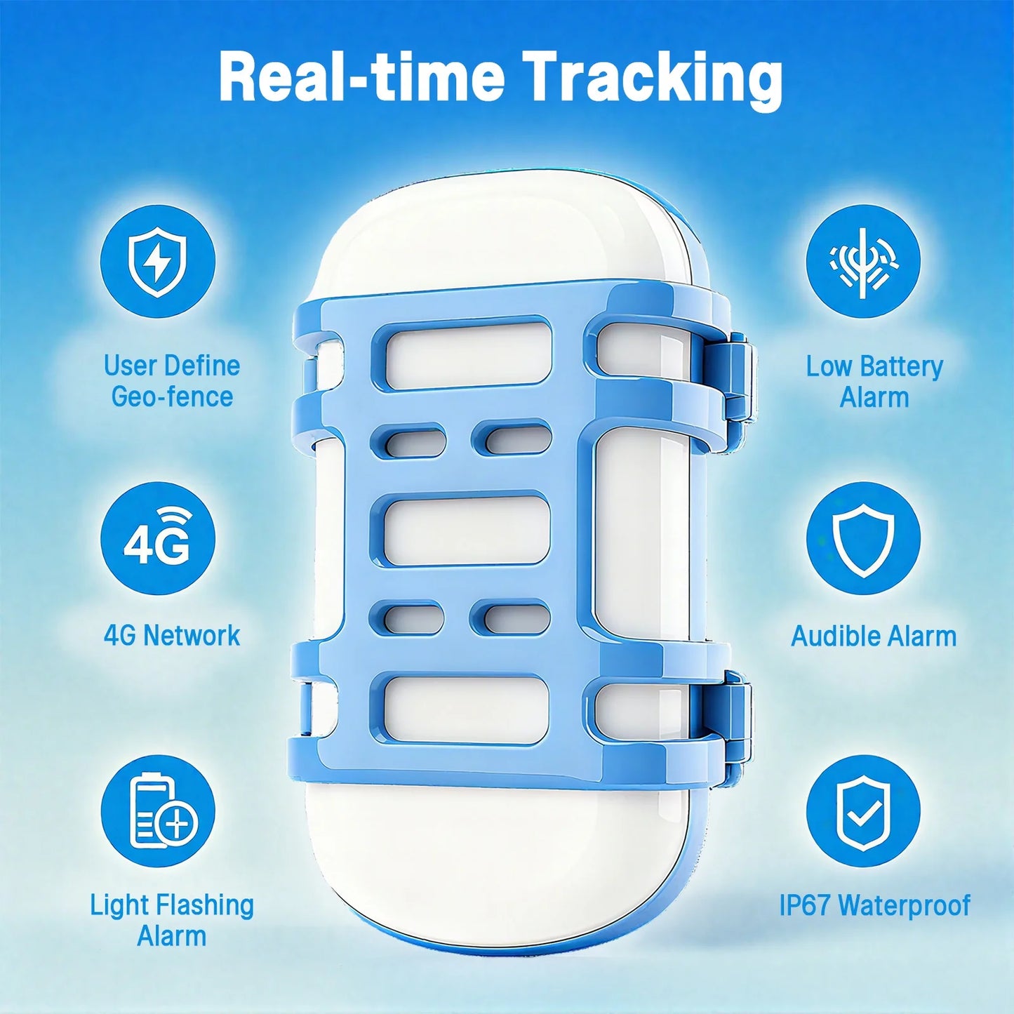 Waterproof Pet GPS Tracker Collar - Real-Time Tracking Device for Dogs Cats, App Control Geofence Pet Locator With Subscription