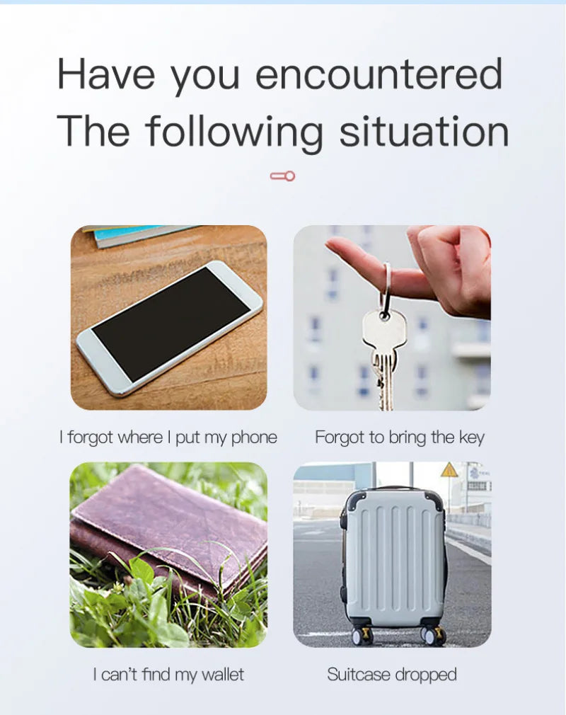 Portable Mini GPS Tracker Bluetooth 5.2 Anti-Lost GPS Tracker Device Smart Finder Locator for Pet Elderly Kids Bag Key Wallet
