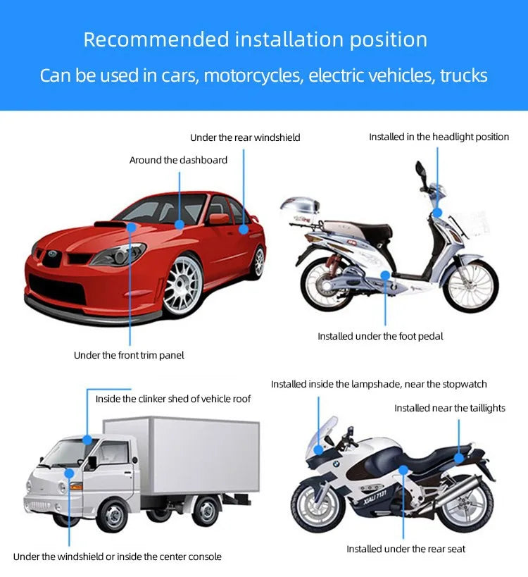 4G LTE Car GPS Tracker with Smart Notifications, Remote Fuel and Power Cut-off, Real-time Tracking, Anti-Surveillance Function,