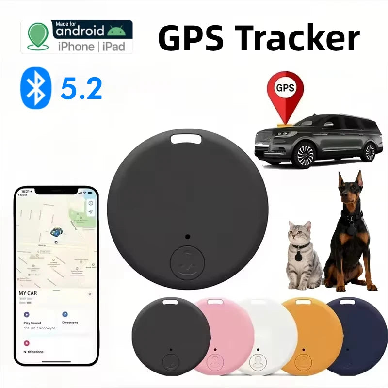 Portable Mini GPS Tracker Bluetooth 5.2 Anti-Lost GPS Tracker Device Smart Finder Locator for Pet Elderly Kids Bag Key Wallet