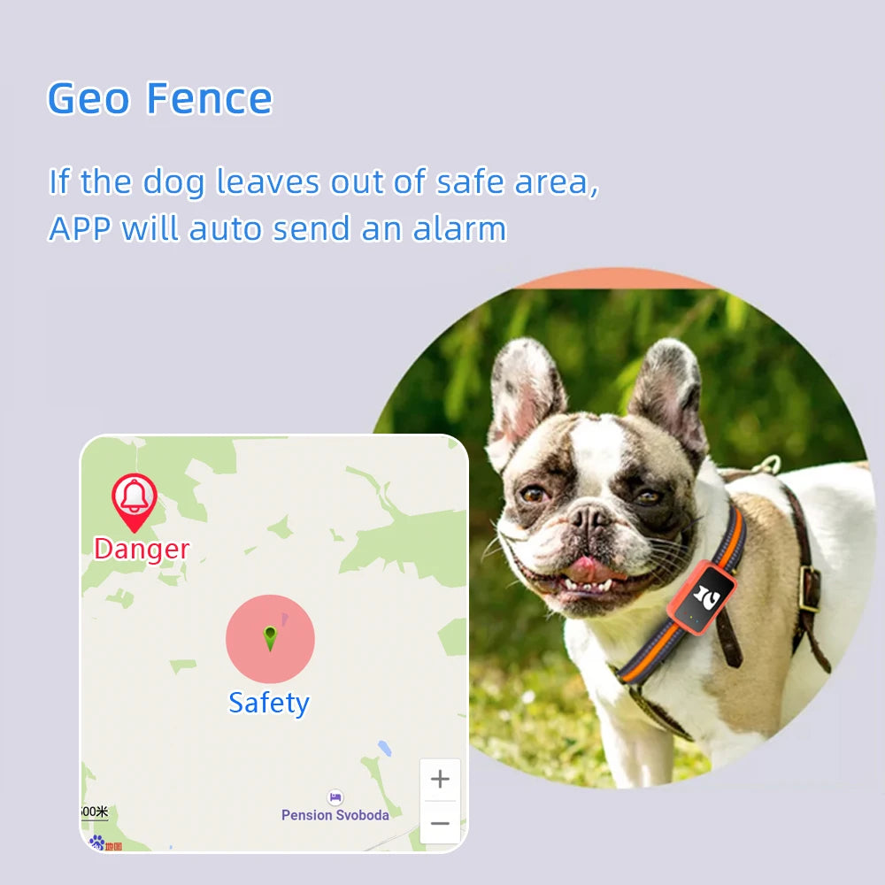 4G Pet GPS Tracker Collar Waterproof Dog Cat Locator with Health Monitor,Geo-Fence,Cold Resistant For iOS Android