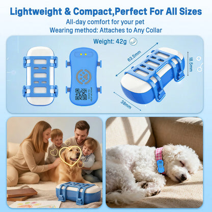 Waterproof Pet GPS Tracker Collar - Real-Time Tracking Device for Dogs Cats, App Control Geofence Pet Locator With Subscription