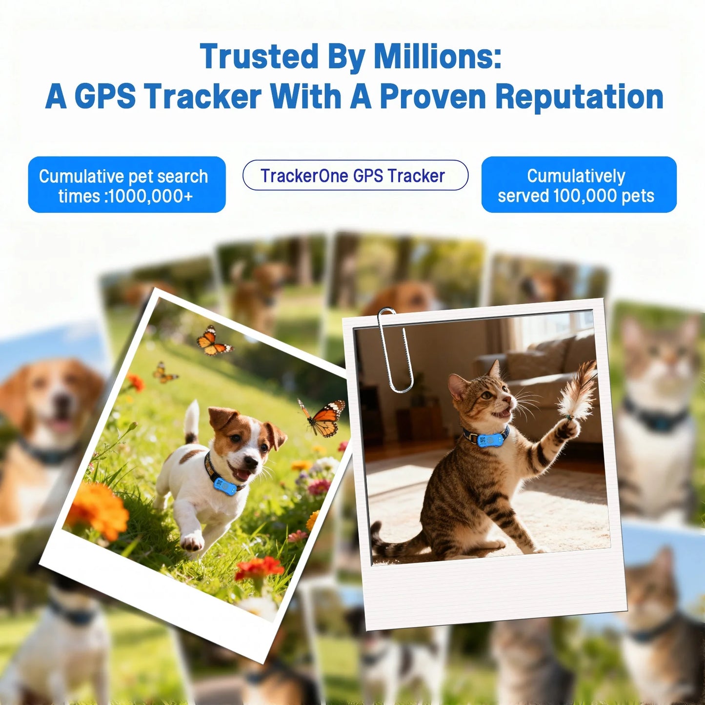 Waterproof Pet GPS Tracker Collar - Real-Time Tracking Device for Dogs Cats, App Control Geofence Pet Locator With Subscription