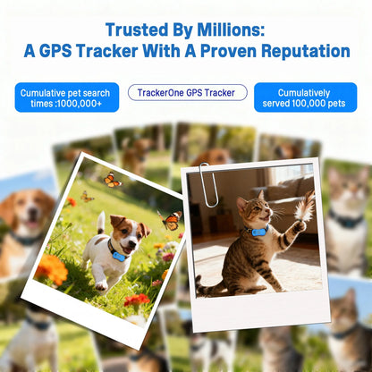 Waterproof Pet GPS Tracker Collar - Real-Time Tracking Device for Dogs Cats, App Control Geofence Pet Locator With Subscription