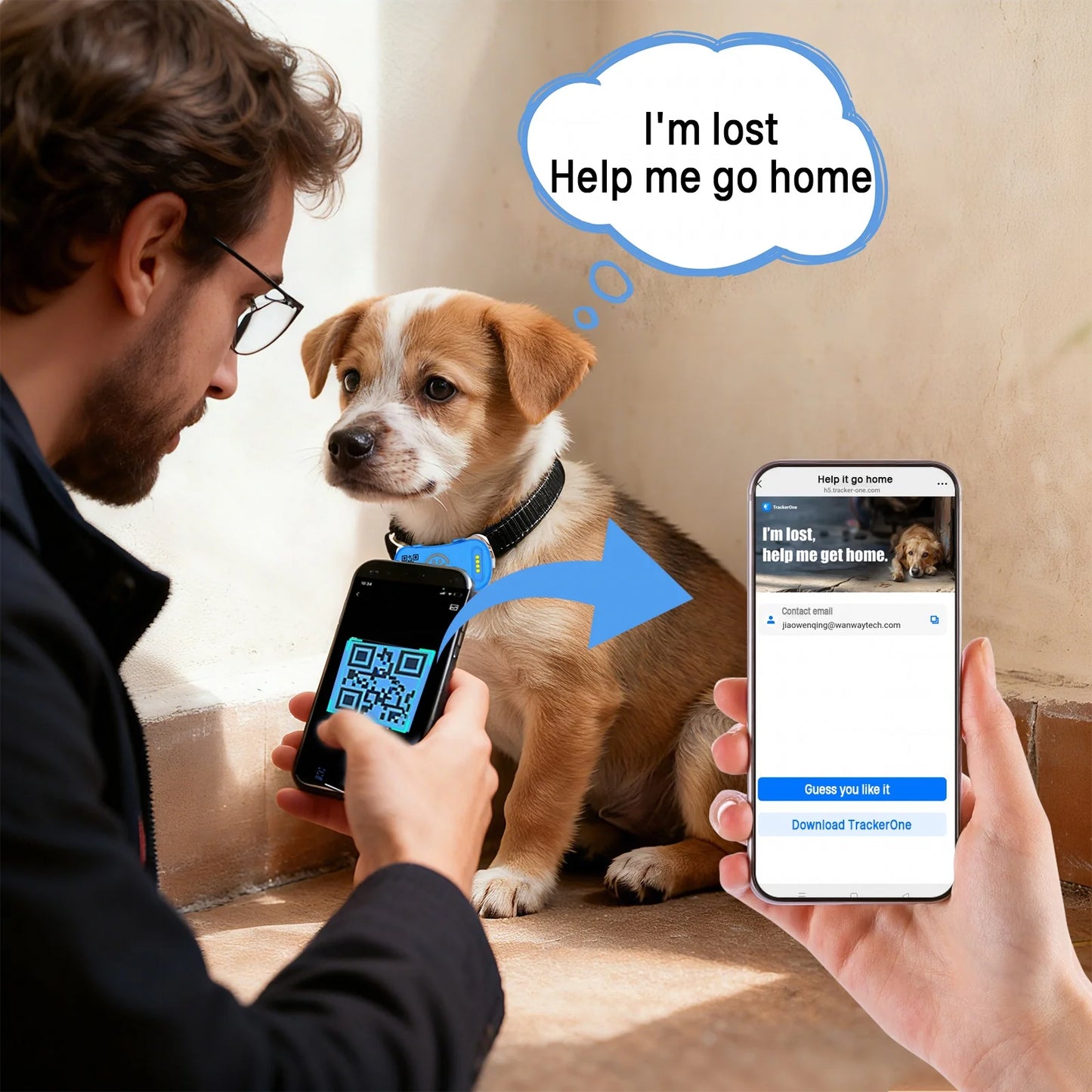 Waterproof Pet GPS Tracker Collar - Real-Time Tracking Device for Dogs Cats, App Control Geofence Pet Locator With Subscription