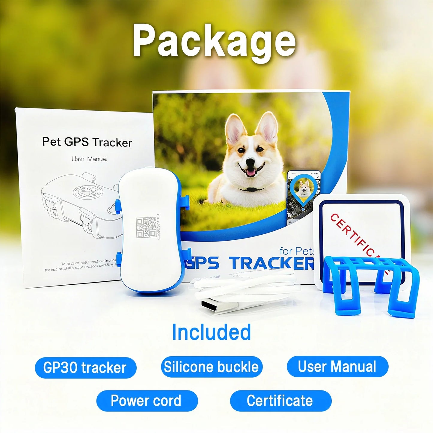 Waterproof Pet GPS Tracker Collar - Real-Time Tracking Device for Dogs Cats, App Control Geofence Pet Locator With Subscription