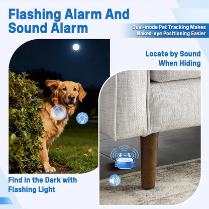 Waterproof Pet GPS Tracker Collar - Real-Time Tracking Device for Dogs Cats, App Control Geofence Pet Locator With Subscription